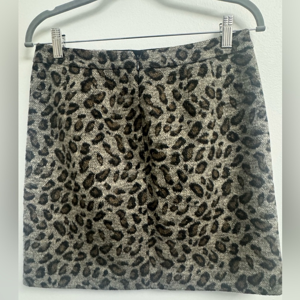 LOFT Black and Brown Animal Print Pencil Skirt - Size 6P - Picture 3 of 12